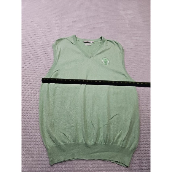 Peter Millar Sweater Vest Mens XL Cashmere Blend Green Vneck The Chattooga Club - Picture 3 of 8